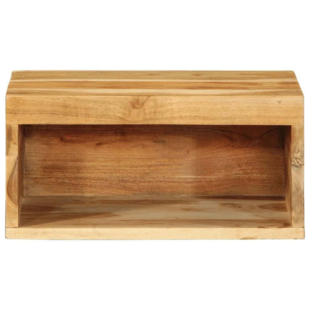 Mobile TV a Parete 2 pz-Set di 2 Mobile TV a Muro in Legno Massello di Acacia