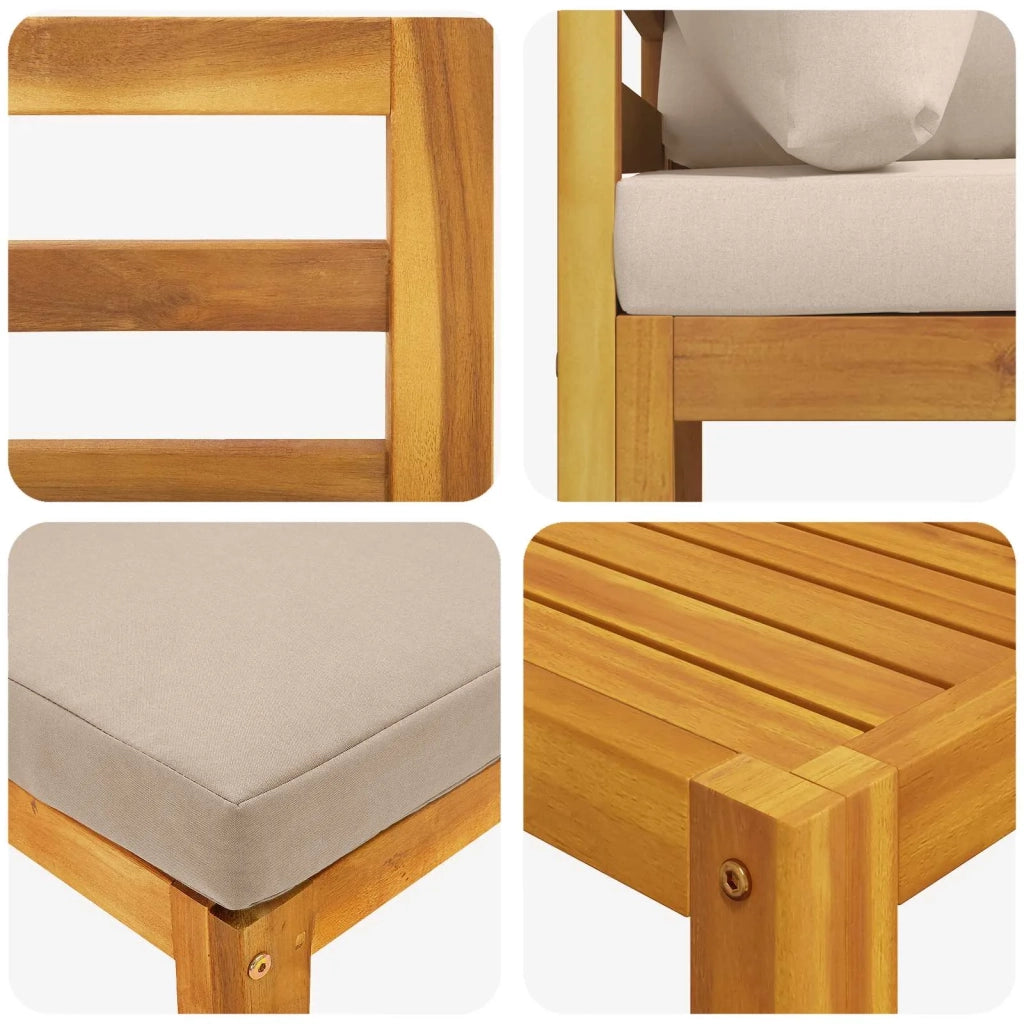 Set da giardino modulare 5 pezzi Naturale 3417223