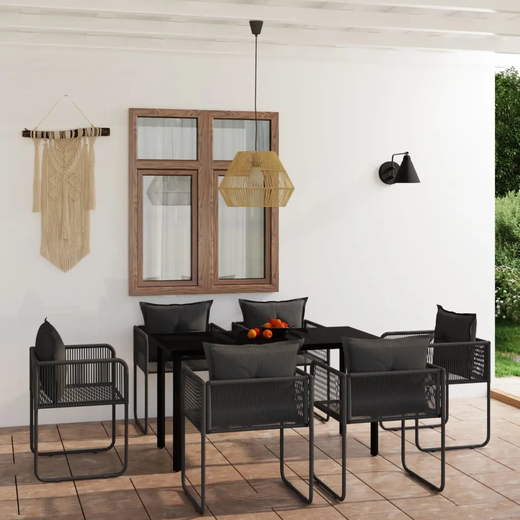 Set da Pranzo da Giardino 7 pz Nero 3099080