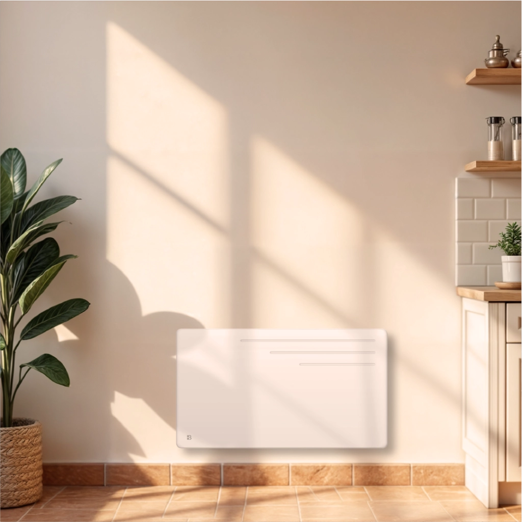 Radiatore elettrico fisso ad inerzia secca in ghisa 1500W MOTU orizzontale bianco