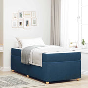 Struttura del letto con materasso Blu 100 x 200 cm Tessuto