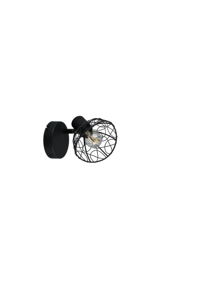 Faretto da soffitto industriale nero gabbia 1xE14 YAKO RL