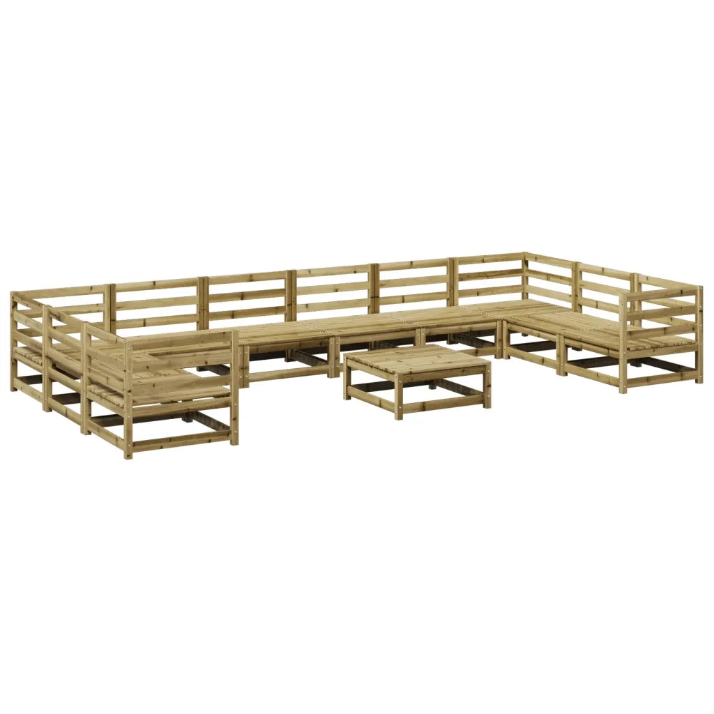 Set Divani da Giardino 11 pz in Legno Impregnato di Pino 3299647