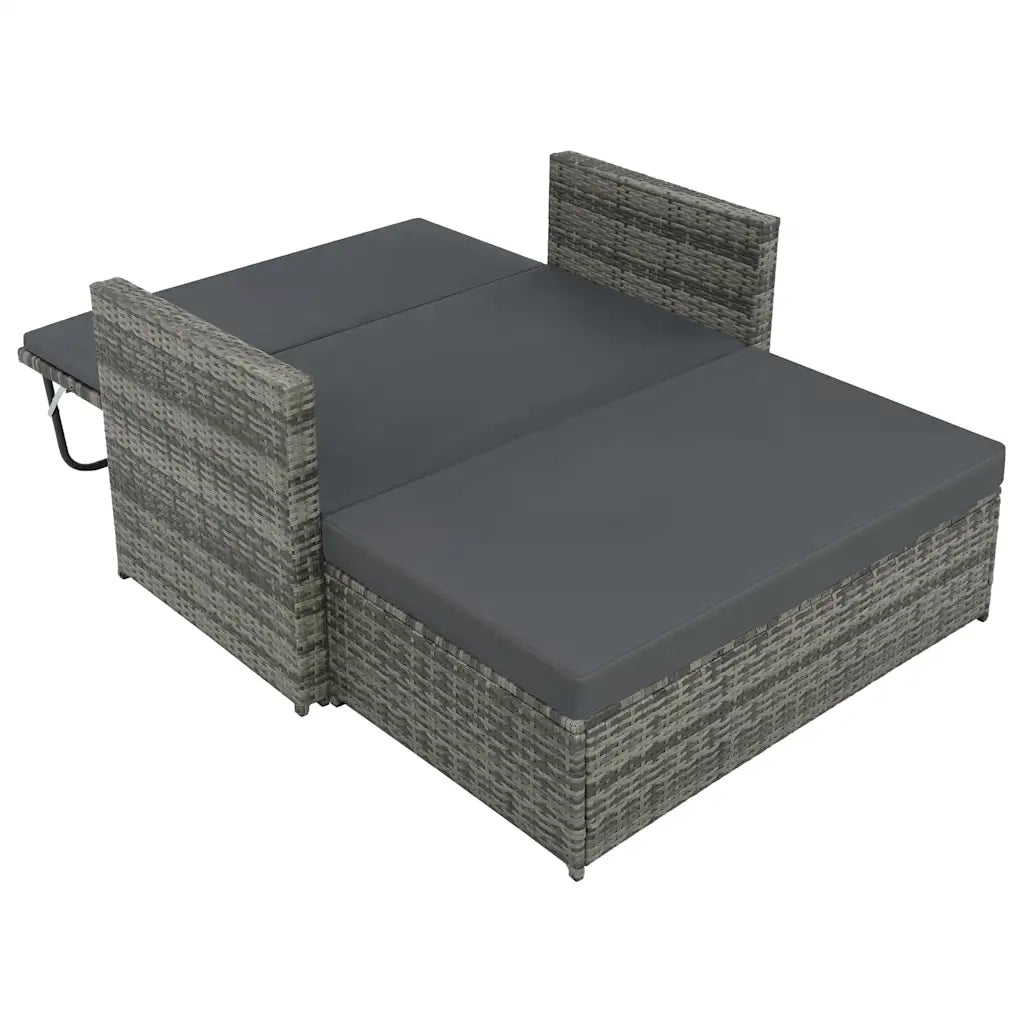 Set Divani da Giardino 2 pz con Cuscini in Polyrattan Grigio cod mxl 69922