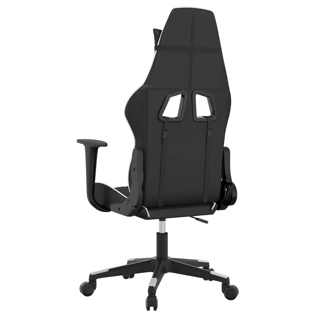 vidaXL Sedia da Gaming Massaggiante Nera e Bianca in Similpelle