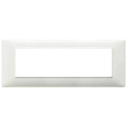 Placca vimar modello plana 7 moduli tecnopolimero 14657 *** colore avorio, confezione 1
