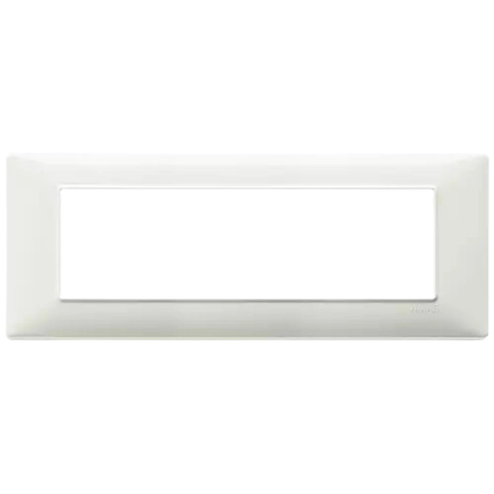 Placca vimar modello plana 7 moduli tecnopolimero 14657 *** colore avorio, confezione 1