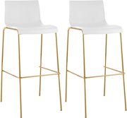 Set di 2 sgabelli da bar Hoover in plastica da 4 piedi color oro 1
