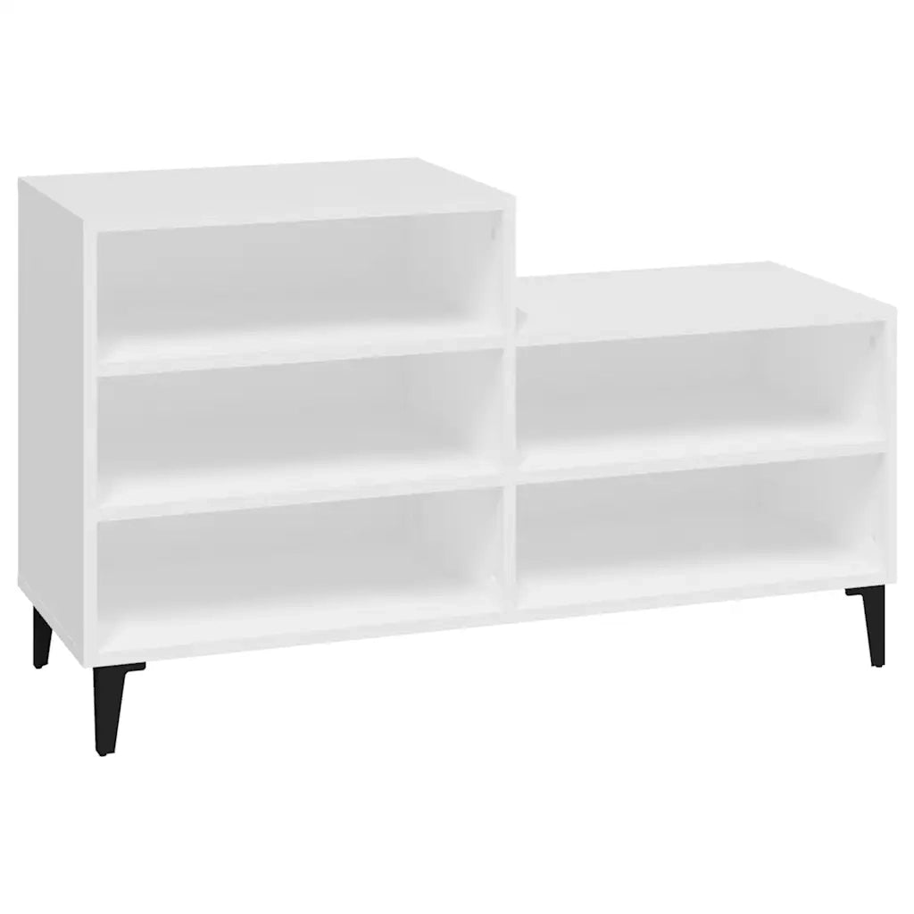 Scarpiera-Scaffale per scarpe Bianca 102x36x60 cm in Legno Multistrato 186201