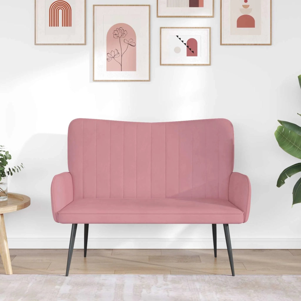 Sofa a Due Posti Rosa 115 x 61 x 87 cm Velluto 42028963
