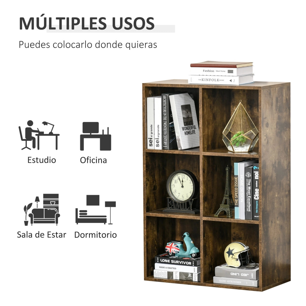 Libreria a scaffali con cubi ¨C Zephmum ¨C Marrone 65.5x30x97.5 cm