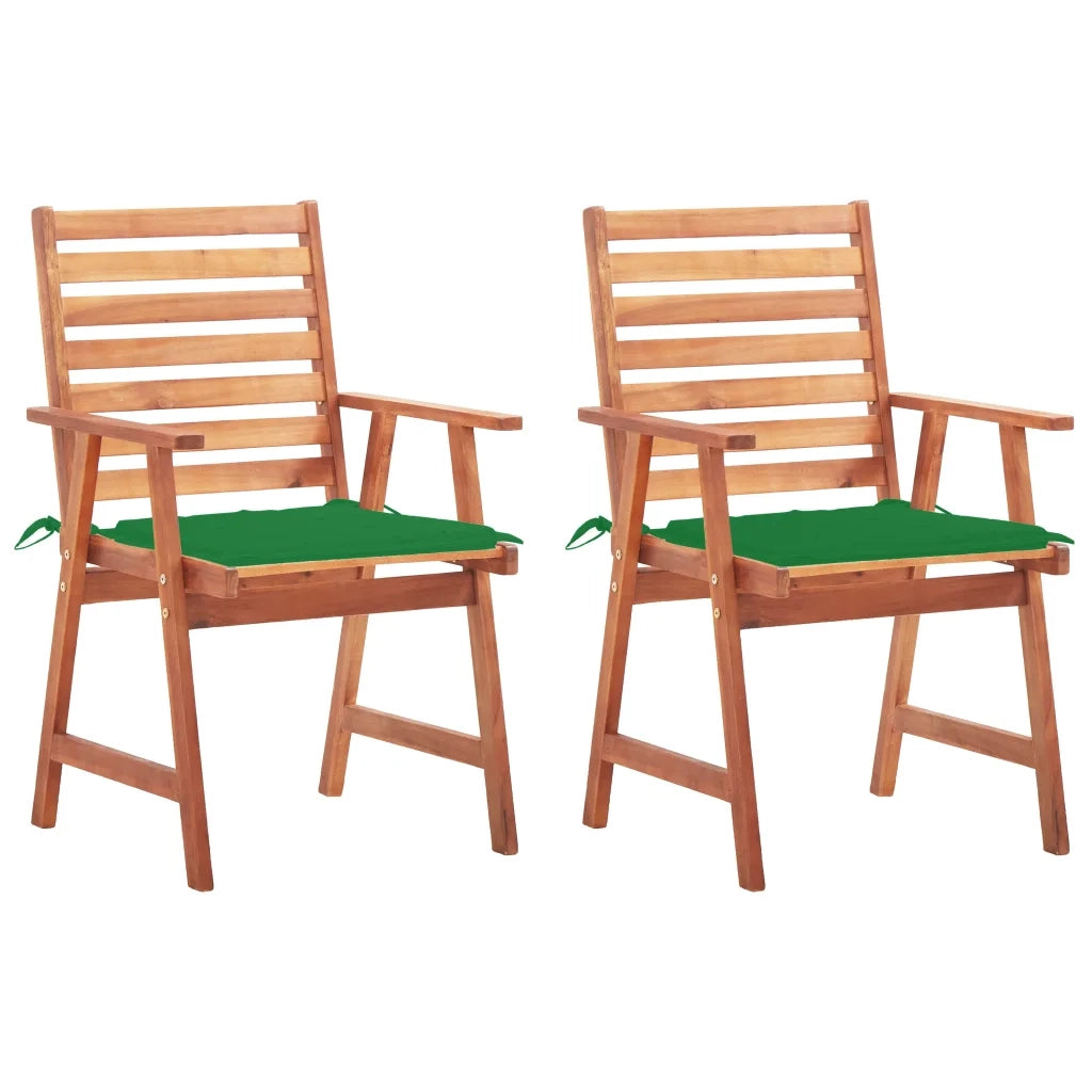 Sedie da Pranzo da Esterni con Cuscini 2 pz Massello di Acacia cod mxl 6300