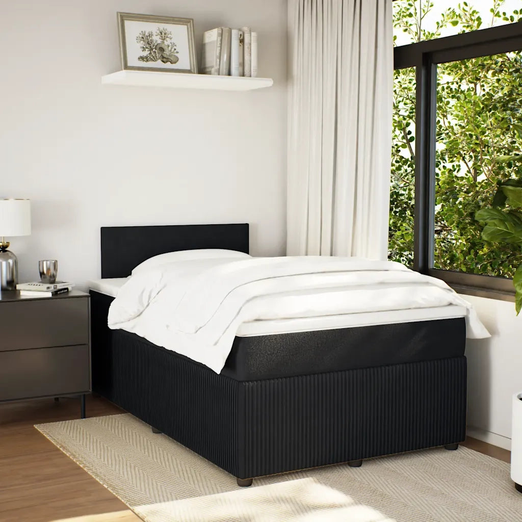 Giroletto a Molle con Materasso Nero 120x190 cm in Velluto 3287682