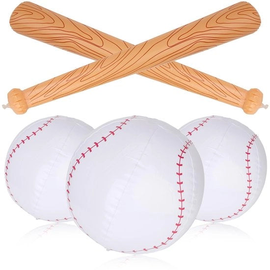 Set di baseball per nuotatori con 2 mazze gonfiabili - 3 palloni gonfiabili - materiale PVC - set di baseball per nuotatori - set di giochi per il mare - dimensioni mazza 80x12 cm - set di sport acquatici
