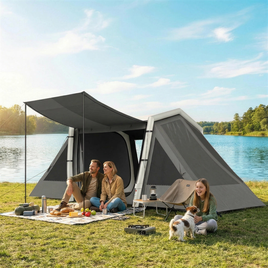 Tenda Gonfiabile da Campeggio ¨C zephmum ¨C Grigio Scuro 580x270x202cm