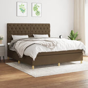 Giroletto a Molle con Materasso Marrone Scuro 160x200cm Tessuto cod mxl 39945
