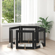 Cancello per cani con supporti 6 pcs Rovere Nero 80 x 80 cm 892085