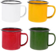 Set di bicchieri per camping 4 pezzi - bicchieri smaltati - imbottiti - per bevande - struttura stabile - adatti per bevande - tazze a moka