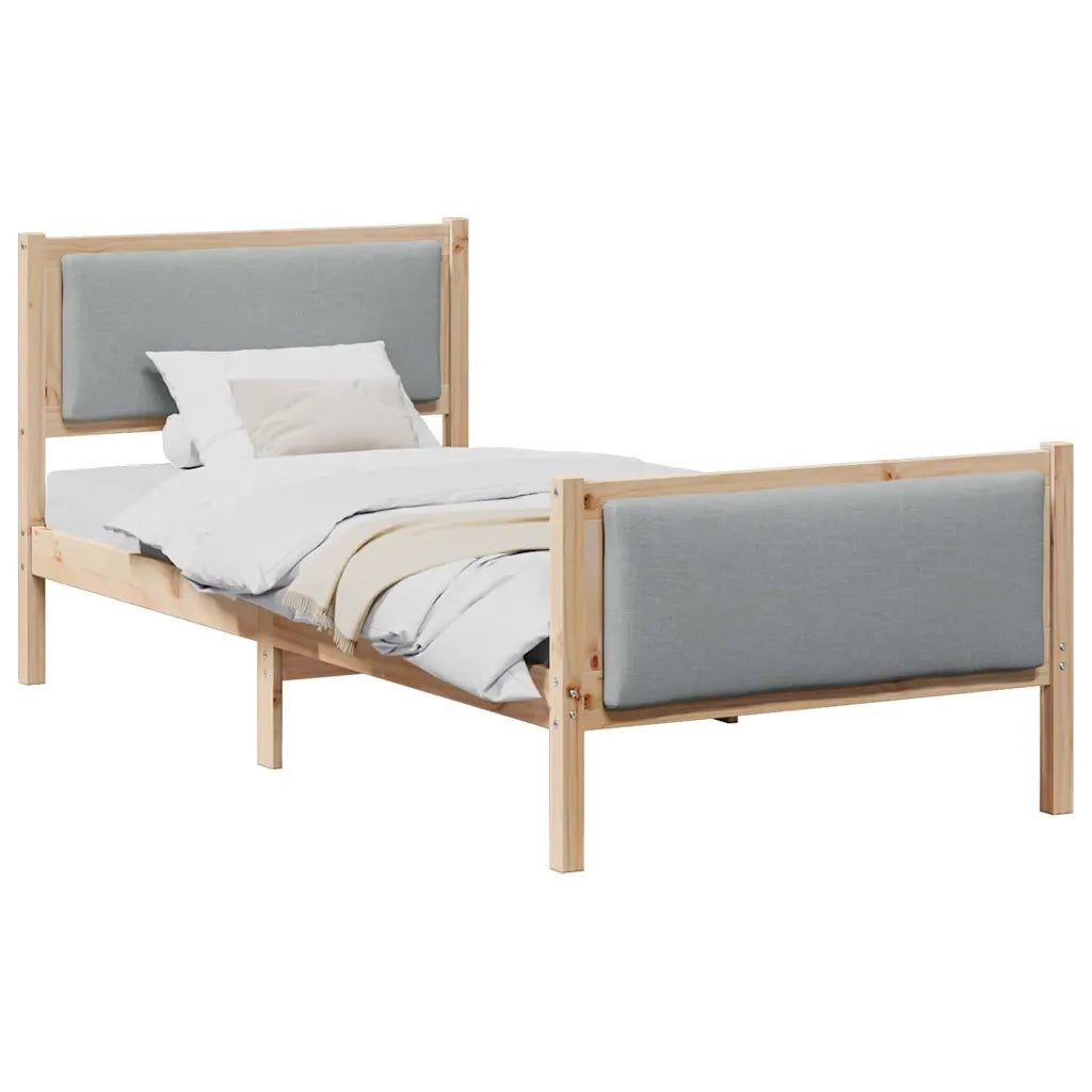 Struttura del letto-Giroletto Grigio chiaro 90 x 200 cm Tessuto 279316