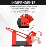 Cavalletto Alzamoto Anteriore in Metallo per Moto max 450kg con Sezioni Preforate, 27.5x51-69x34 cm