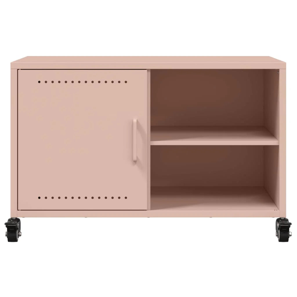 Mobile TV multimediale mensola TV credenza TV sala da pranzo soggiorno camera da letto rosa 68 x 39 x 43,5 cm acciaio rosa 02_0028293