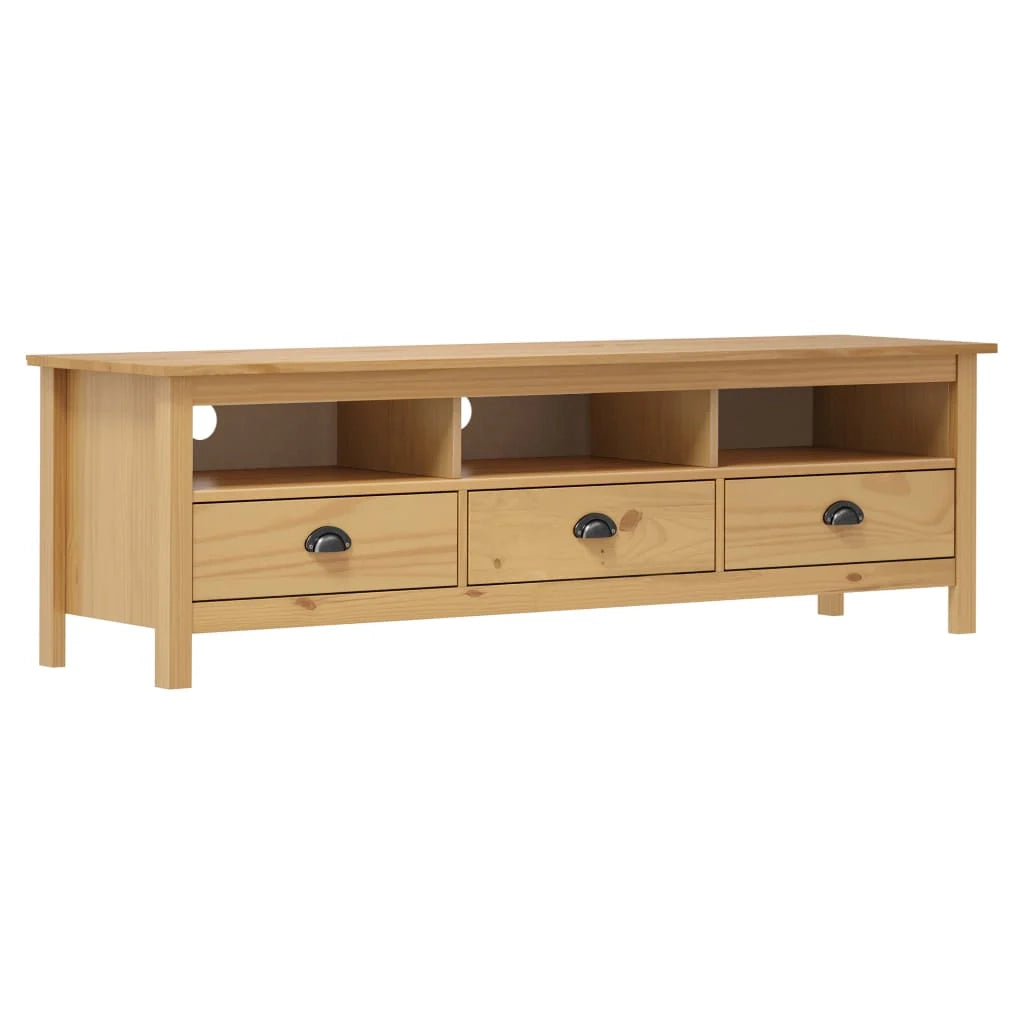 Mobile TV multimediale scaffale TV credenza TV sala da pranzo soggiorno camera da letto Hill Range miele 158 x 40 x 47 cm legno di pino massiccio marrone 02_0027643