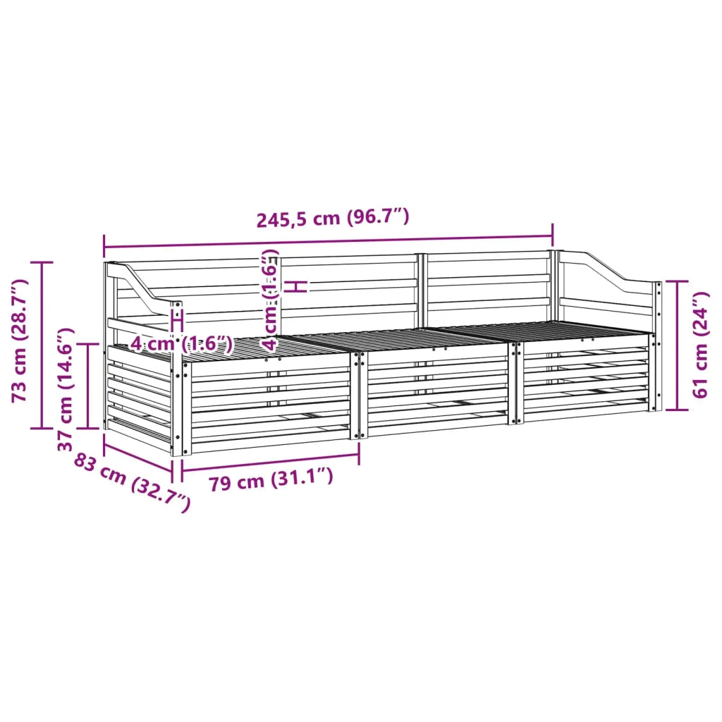 Set di divani da esterno 3 pcs Naturale 3372954