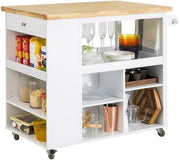 Trolley per cucina - Isola cucina - Bianco - 108x96x60 cm
