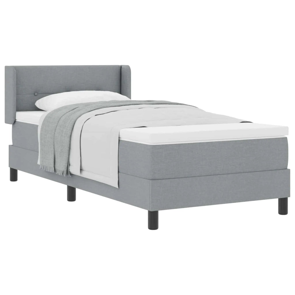 Letto box spring con materasso-Struttura Letto con materasso Grigio chiaro 100 x 200 cm