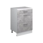 Mobile per mansarda Rion Calcestruzzo/Bianco 60 x 83.8 cm senza inclinazione con 3 cassetti Vicco