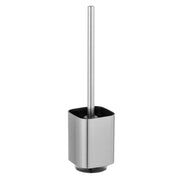 Portascopino WC in plastica color argento satinato e nero Lumina