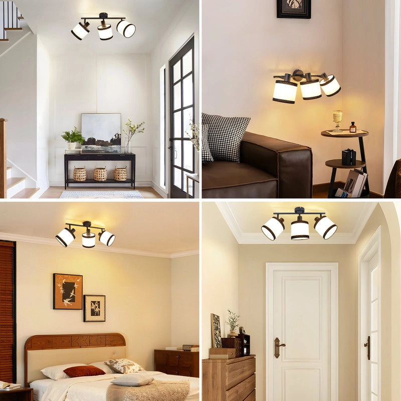 ZMH Faretto da soffitto neri 3 luci E14 orientabili 350° per cucina senza lampadina