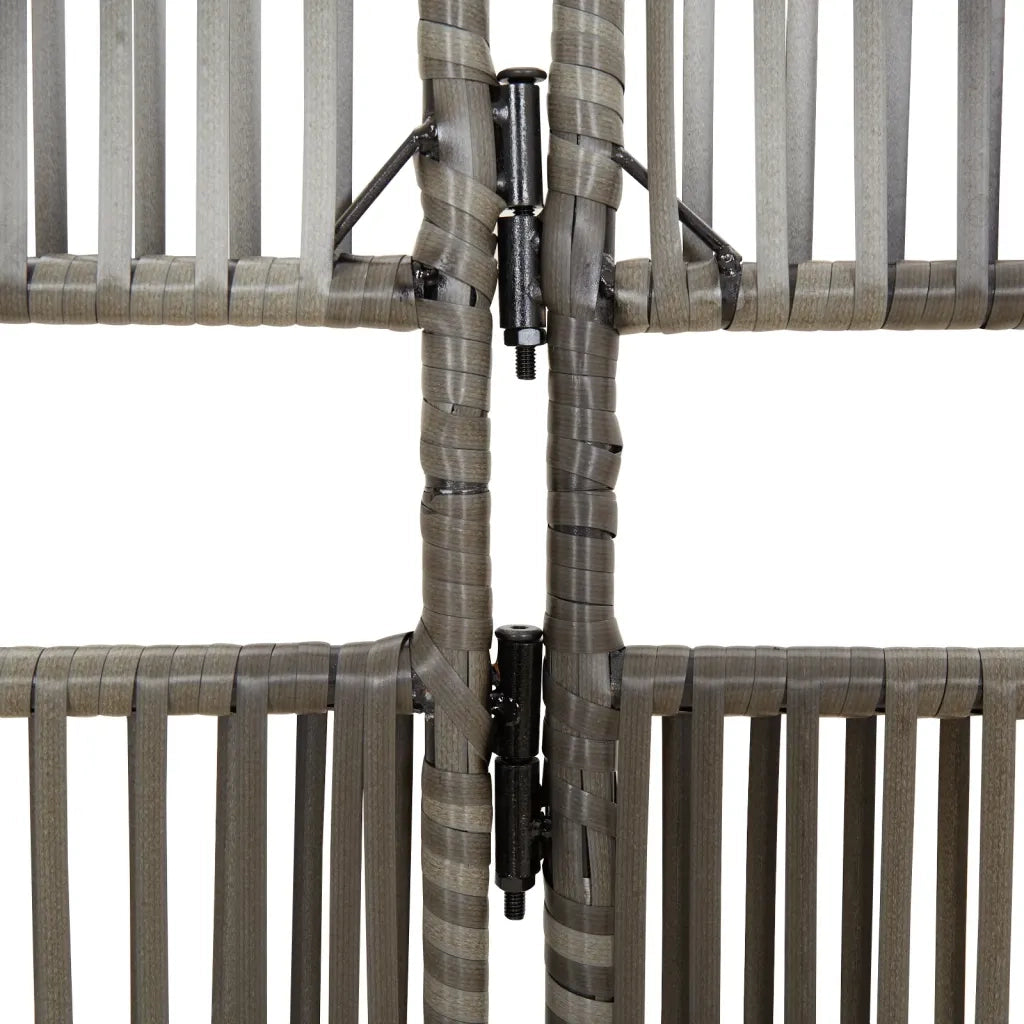 Divisorio per Ambienti | Divider per stanze | Paravento a 5 Pannelli Grigio in Polyrattan