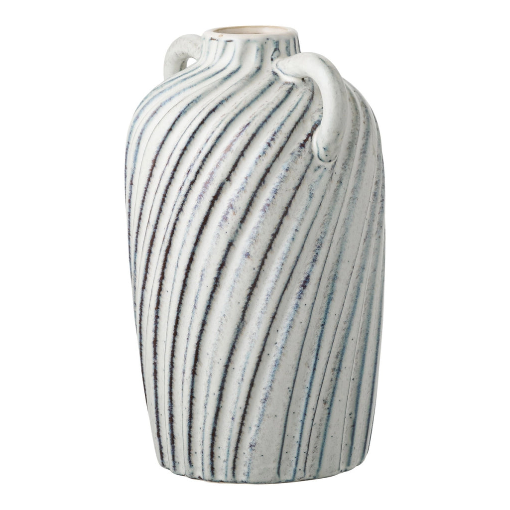 Vaso Decorativo HN8, Grigio, Ceramica, 14x15,5x22 cm
