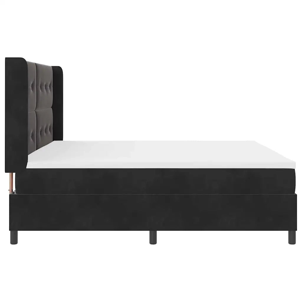 Letto a molle con materasso Nero 200 x 200 cm Velluto 3342028