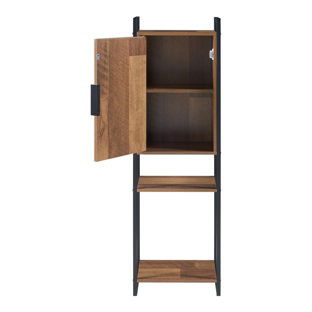 Armadio da Bagno Namsskogan 115x35x25 cm effetto Legno Intarsiato color Noce [en.casa]