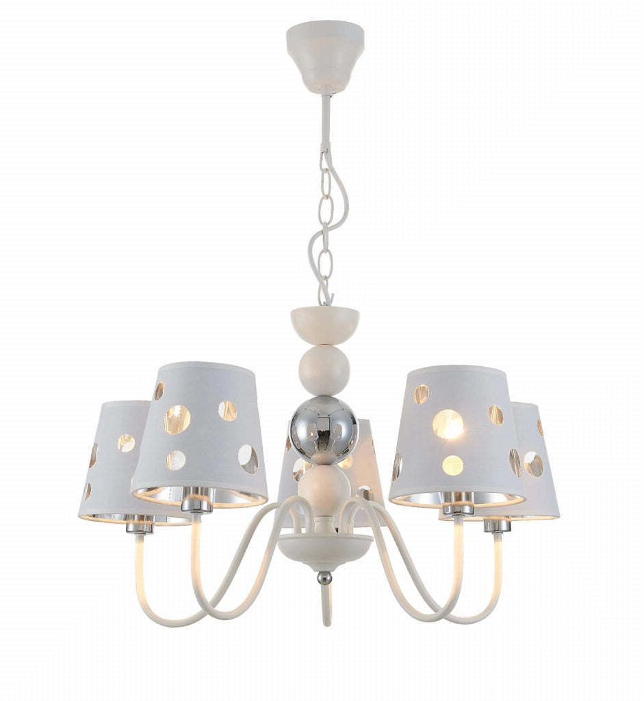 Lampadario Candellux Batley 5xE14 bianco/argento Ø58cm
