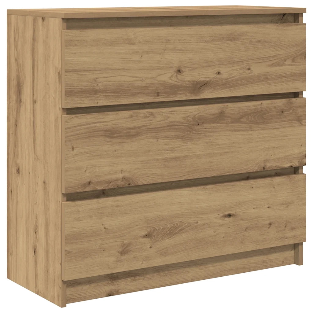 Credenza Rovere Artigianale 80x35x76 cm in Legno Multistrato 861741