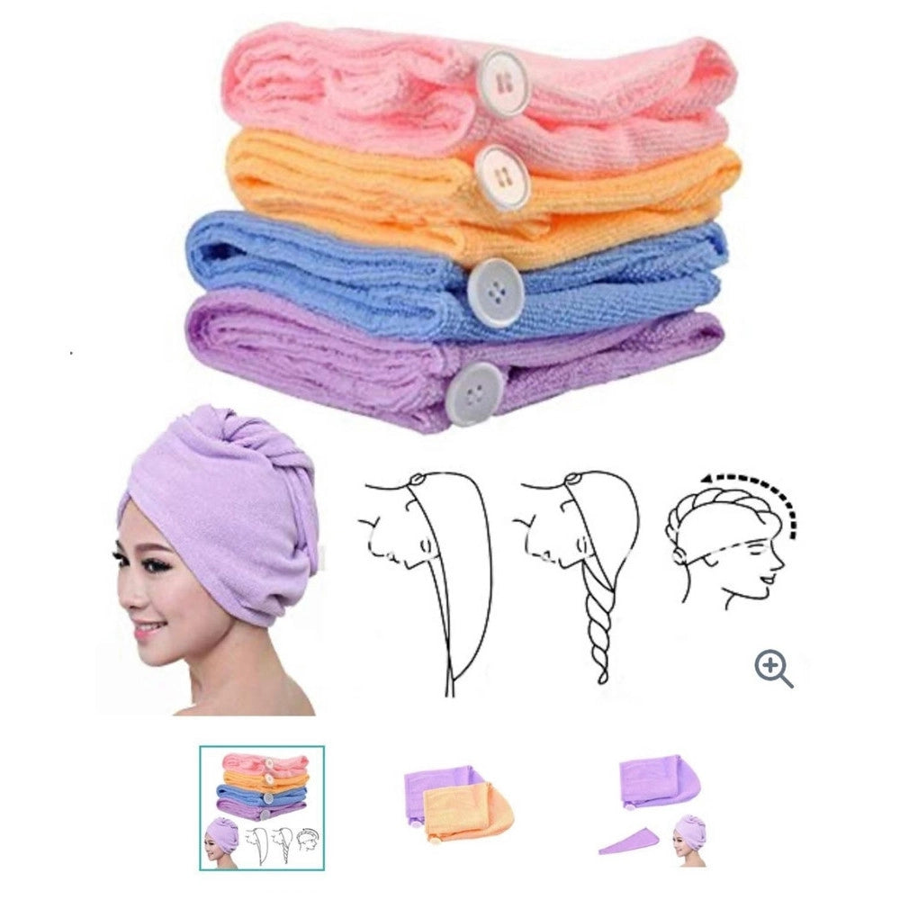 Trade Shop - Asciugamano In Microfibra Morbida Ad Asciugatura Rapida Turbante Per Capelli Cuffia -