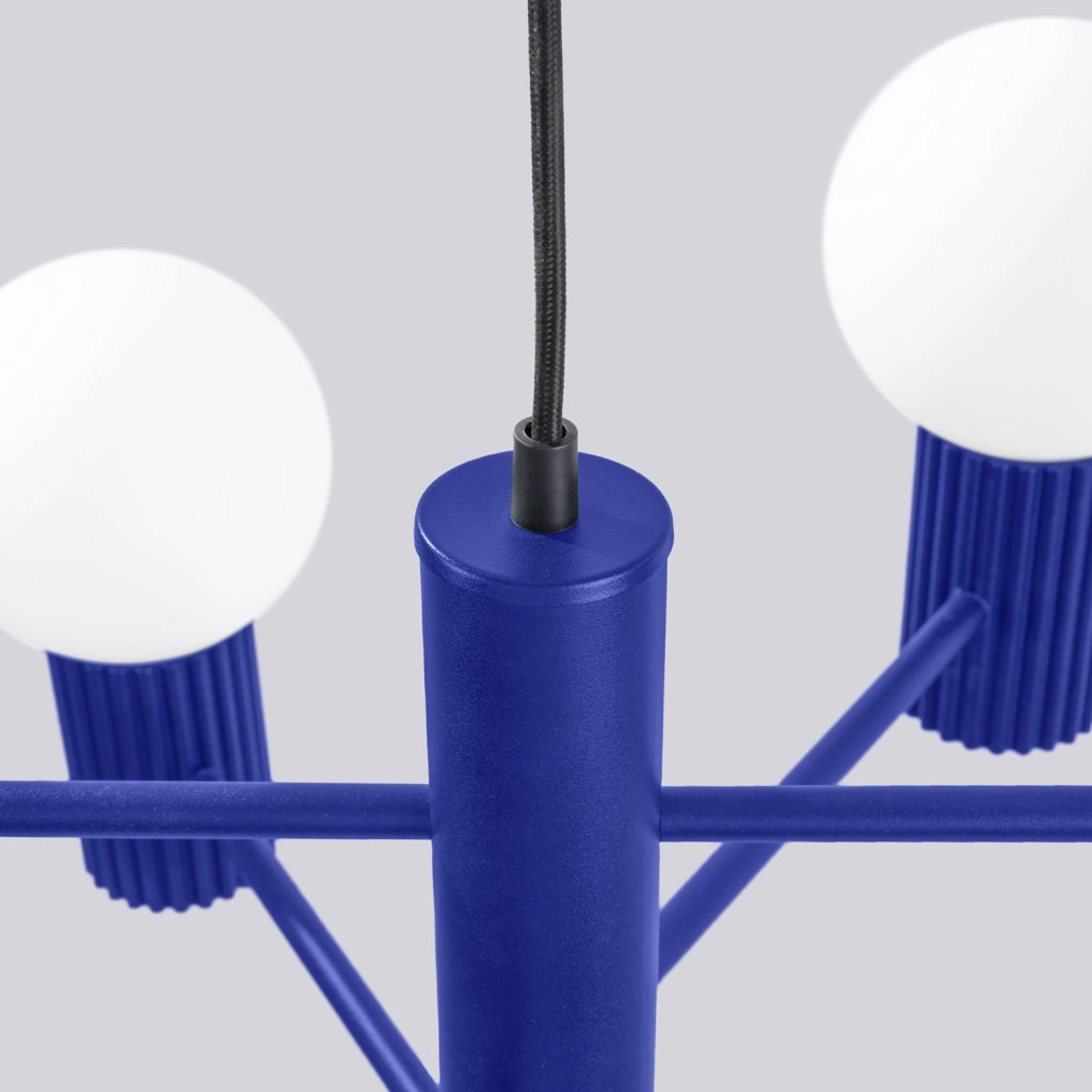 Lampadario moderno SFERA ultramarina 6 luci G9 sfere