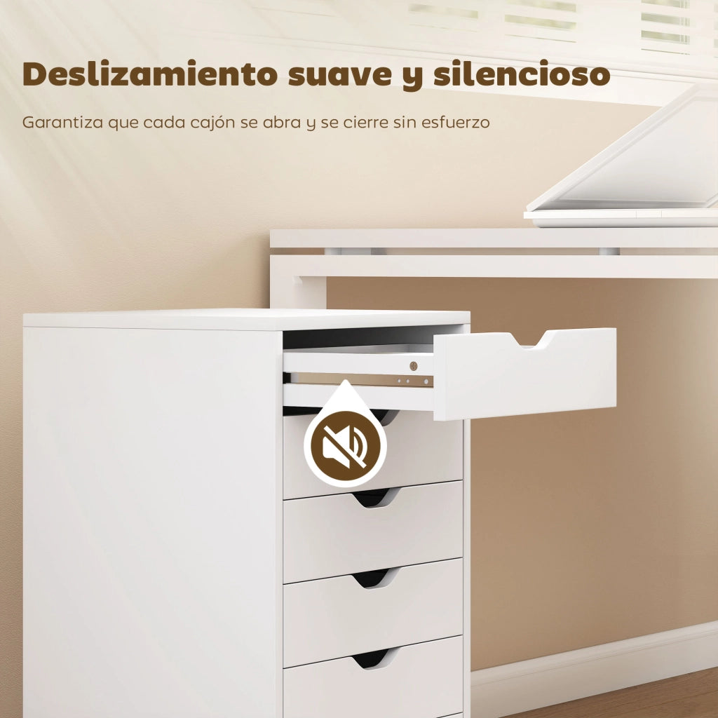 Cassettiera con Ruote ¨C zephmum ¨C 6 Cassetti Bianco