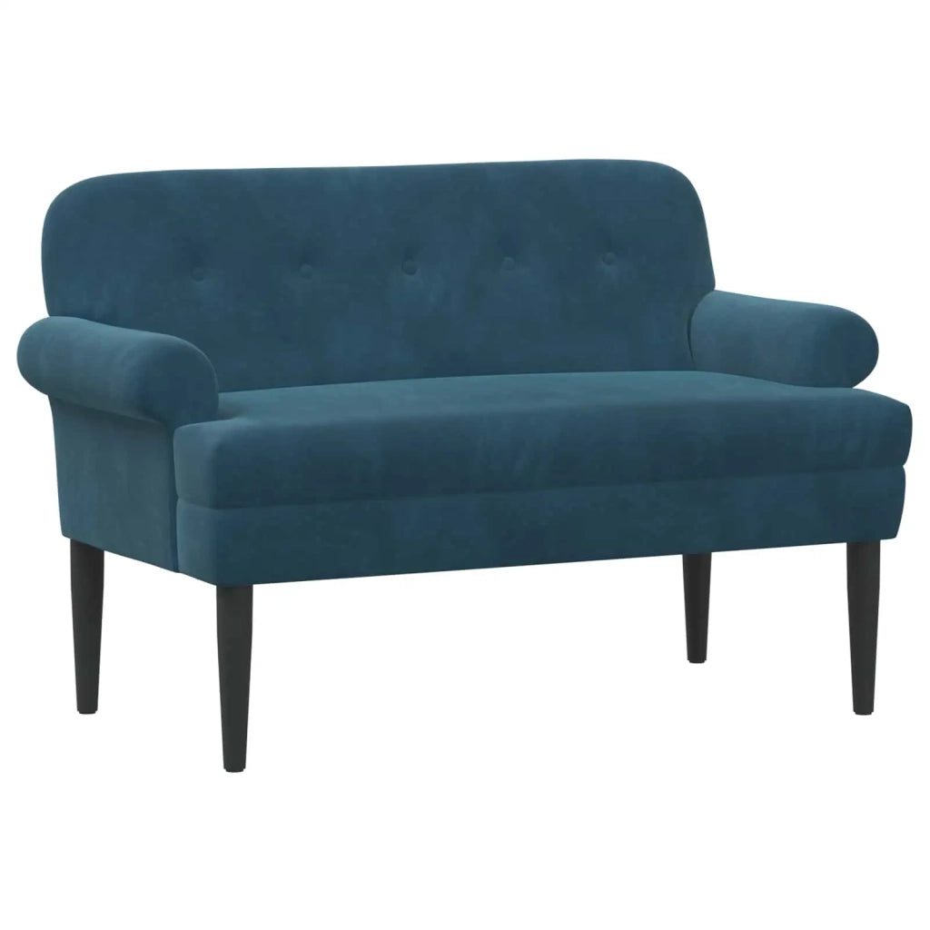 Loveseat con bottoni imbottiti Blu 120 x 66 x 78 cm Velluto 42041837