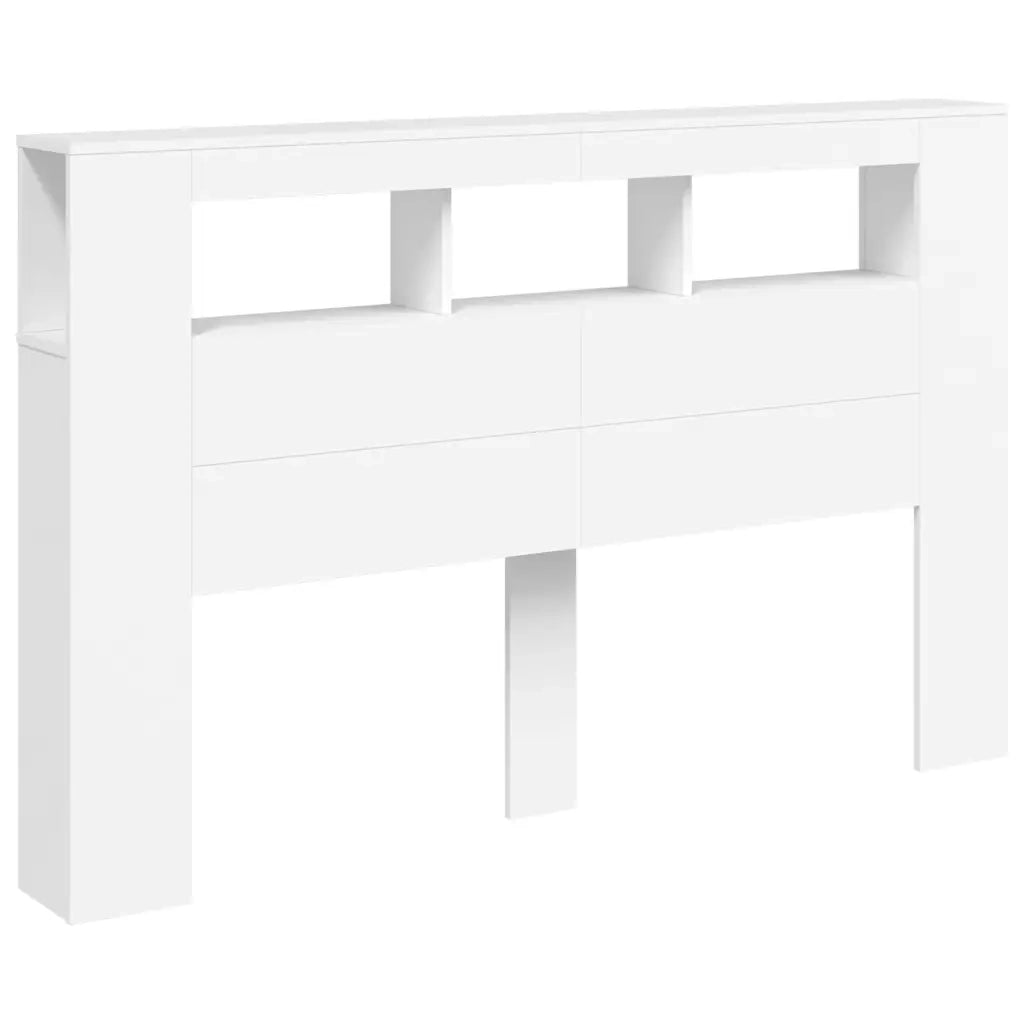 Testiera LED-Testata con Luci LED Bianca 160x18,5x103,5 cm Legno Multistrato