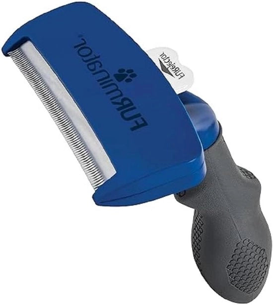 Spazzola per cani per eliminare i peli in eccesso, taglia L, per capelli corti, per la pelle sottostante, versione 2.0, colore blu, 1 pezzo