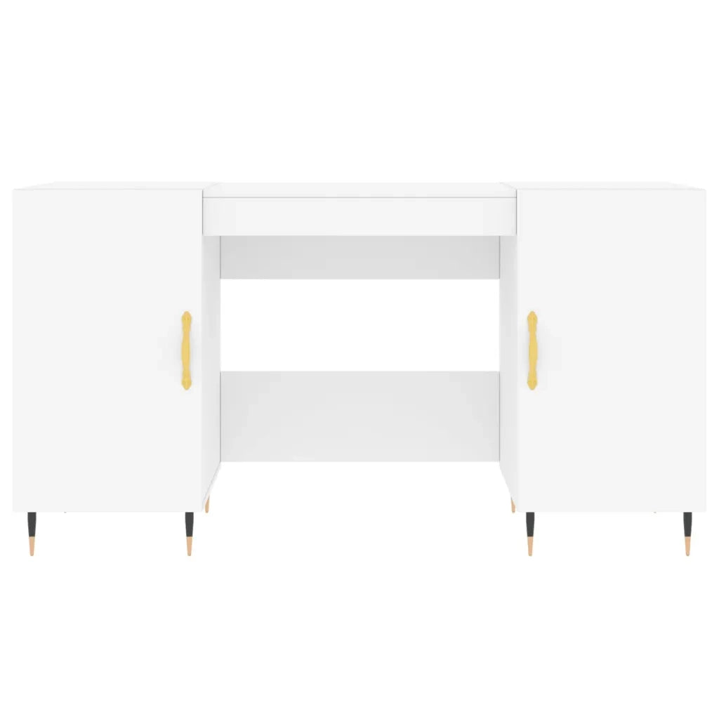 Scrivania Bianca 140x50x75 cm in Legno Multistrato 829524