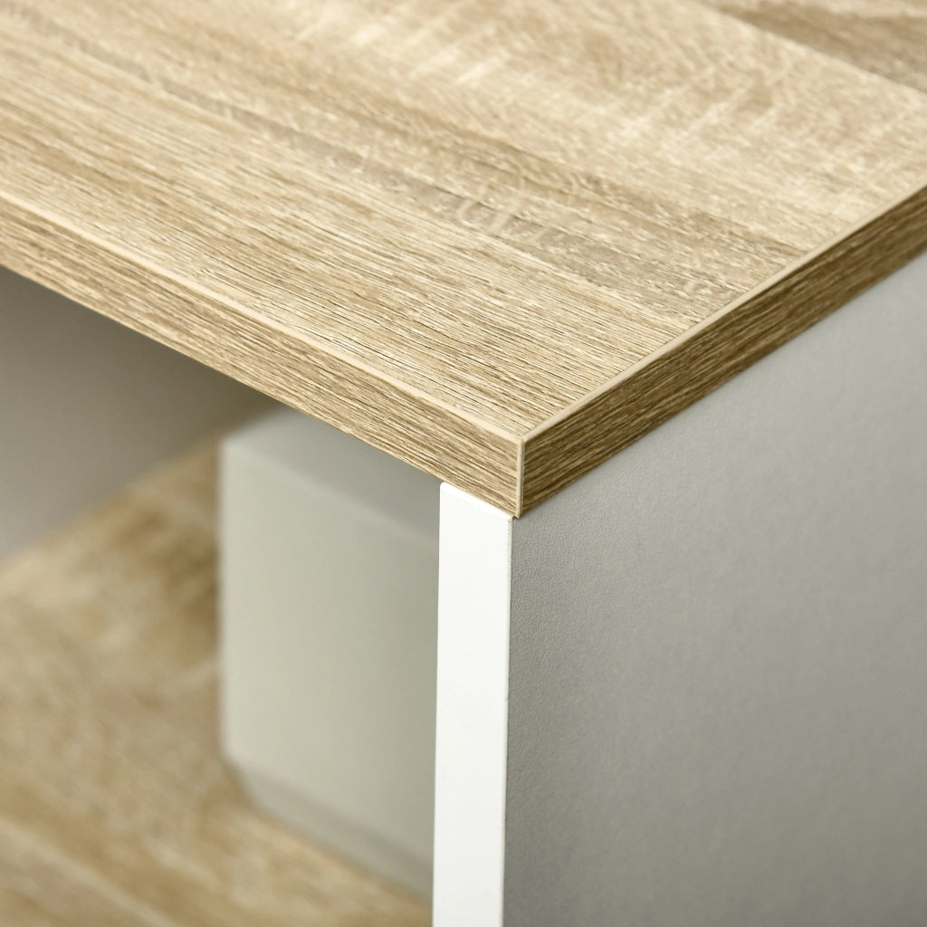 Mobile Sottolavabo con Anta e Ripiani ¨C Zephmum ¨C 77x45x60 cm Bianco e Naturale