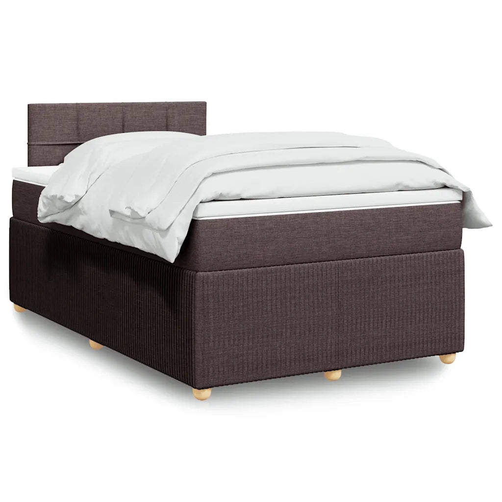 vidaXL Giroletto a Molle con Materasso Marrone Scuro 120x190cm Tessuto