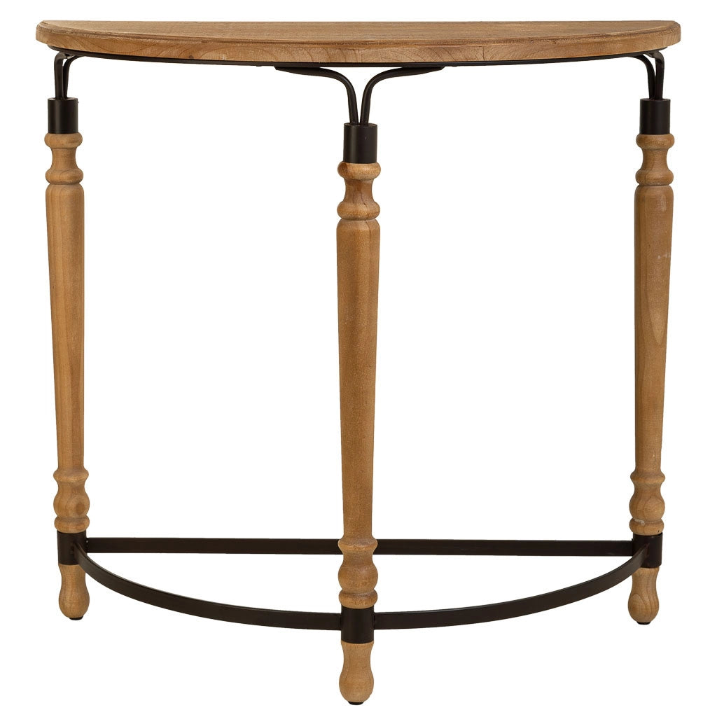 Mobile da ingresso in legno e metallo marrone 80x35,5x76h