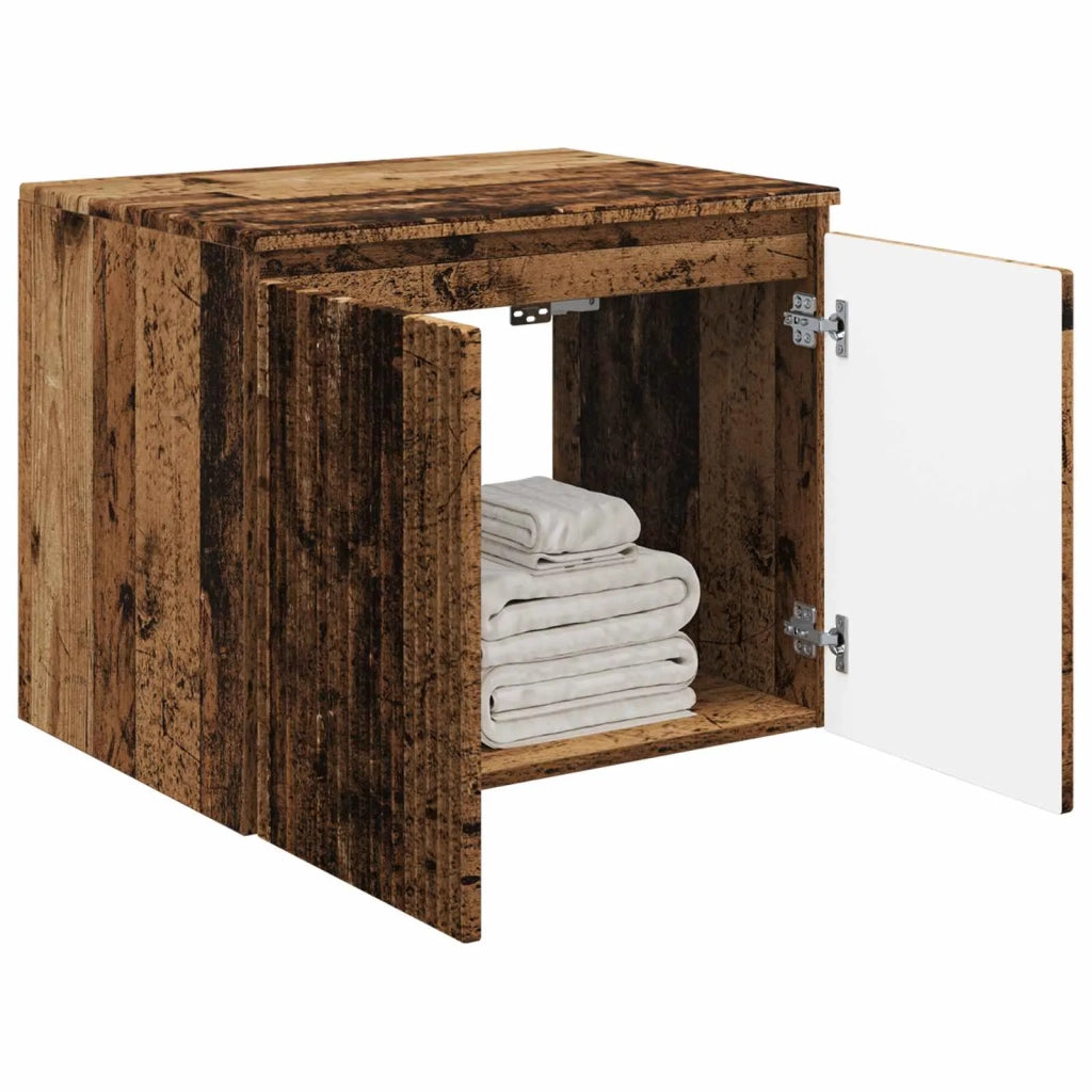 Mobiletto da Bagno a Muro Legno antico 62,5 x 44,5 x 50 cm 890480