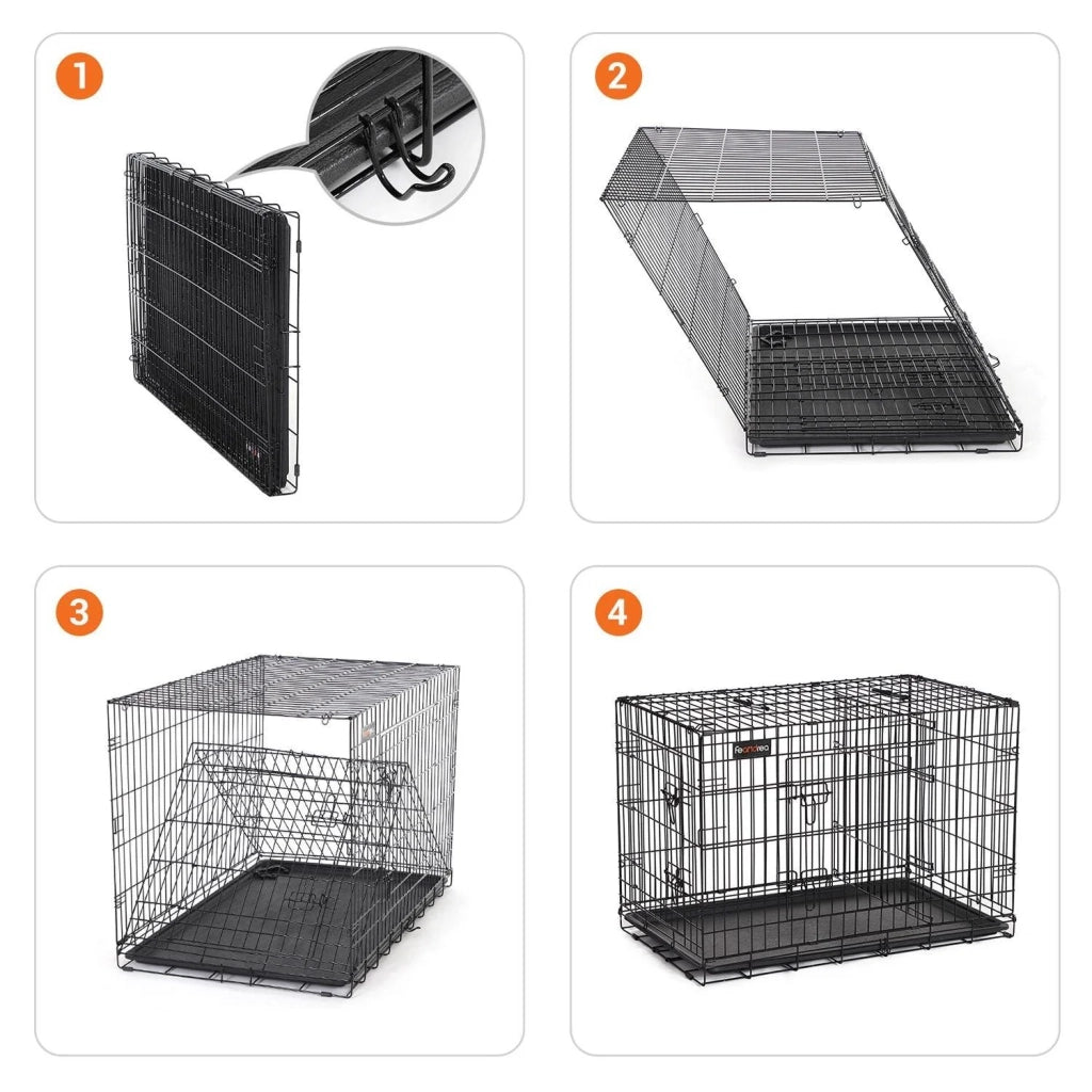 Trasportino per cani con 2 porte 92,5 x 57,5 ​​x 64 cm nero 12_0001192